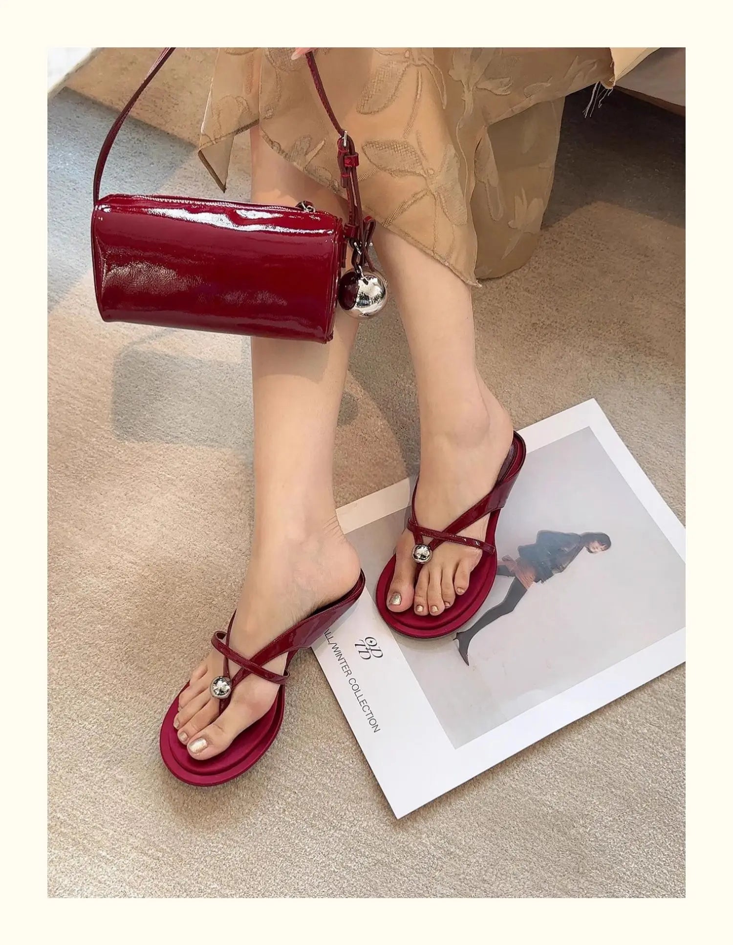 Clip Toe High Heels Sandals Shoes Woman Brand Beach Flip Flops Shoes Slingback Slides
