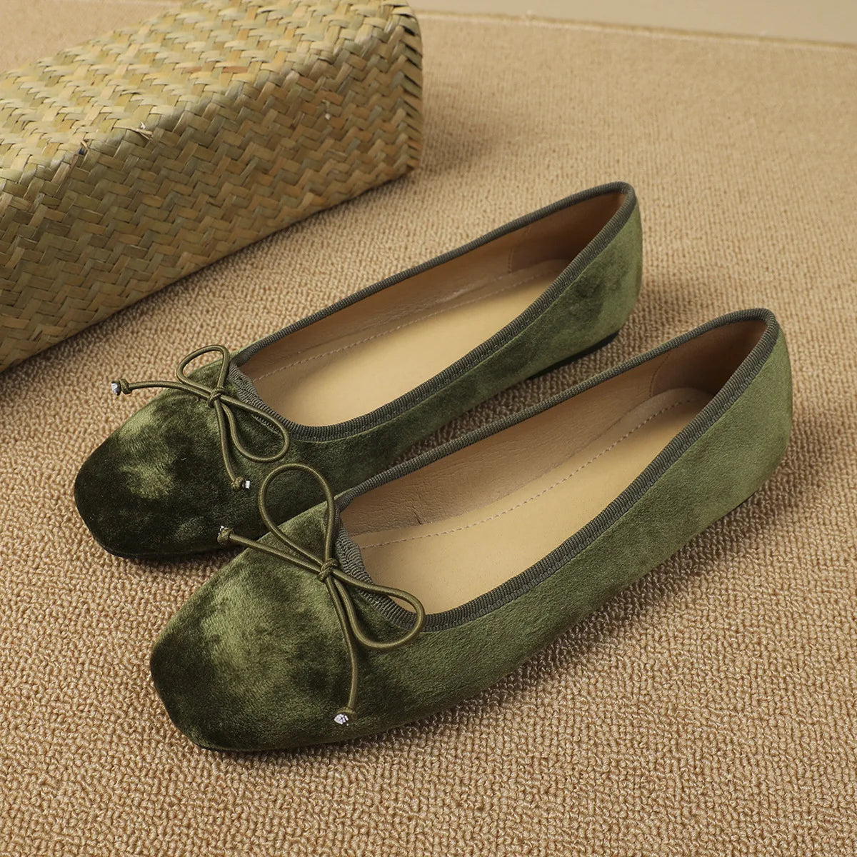 Shoes Round Toe Soft Bottom Loafers Comfortable Flats Casual Boat Shoes Bowtie ballerinas shoes Woman