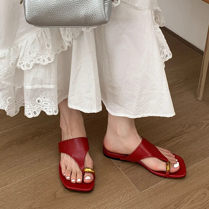 Beach Slides Flats Slippers Shoes Metal Flats Slippers Shoes Sandals Flip flops
