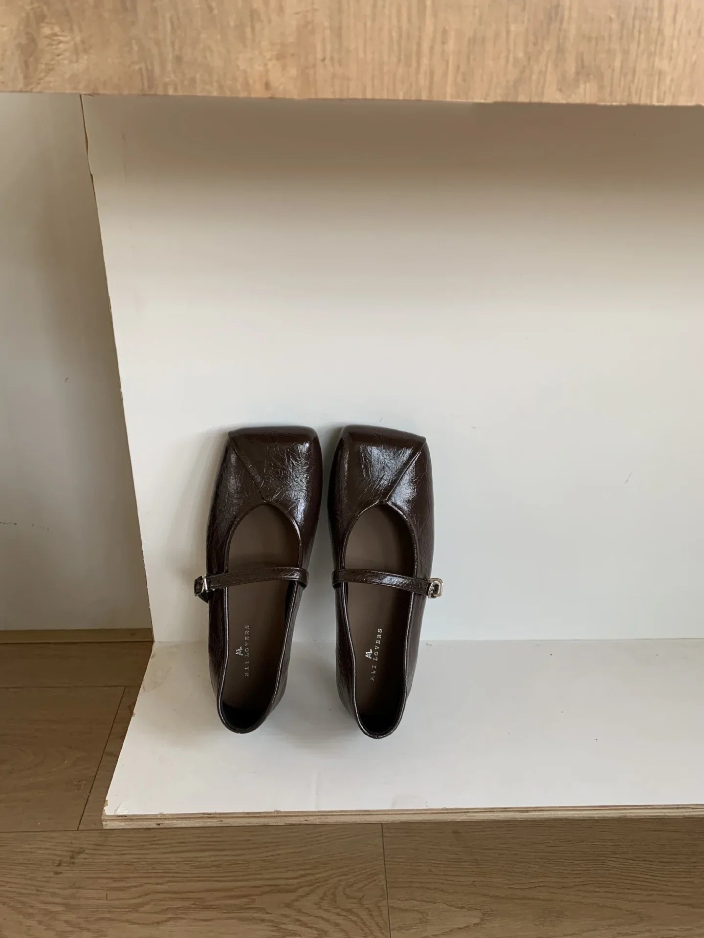 Shoes Low Heels Square Toe Shallow Mouth Footwear Oxfords Modis Dress Leather Cute Rubber
