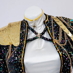 Rumi Cosplay Costume Wig Shoes Black Coat Singing Suit Song-Promotion Costume Halloween Party Role Playing Outfit