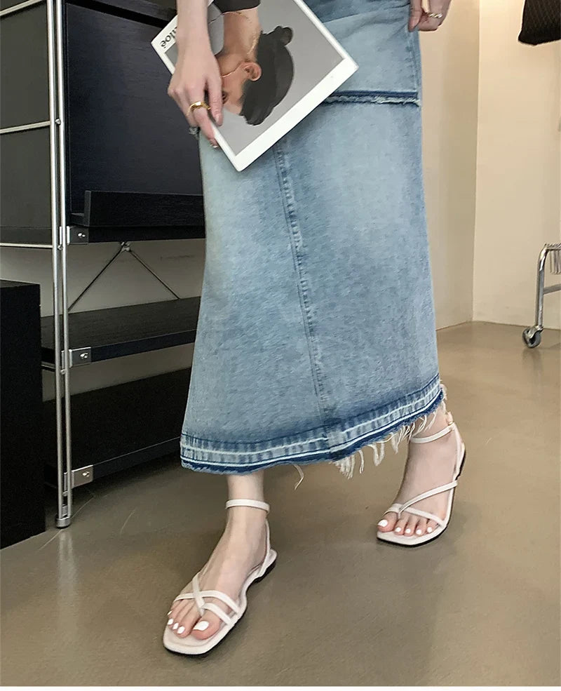 Gladiator Elegant Narrow Band Clip Toe Shoes Comfort Flats Beach Sandalias