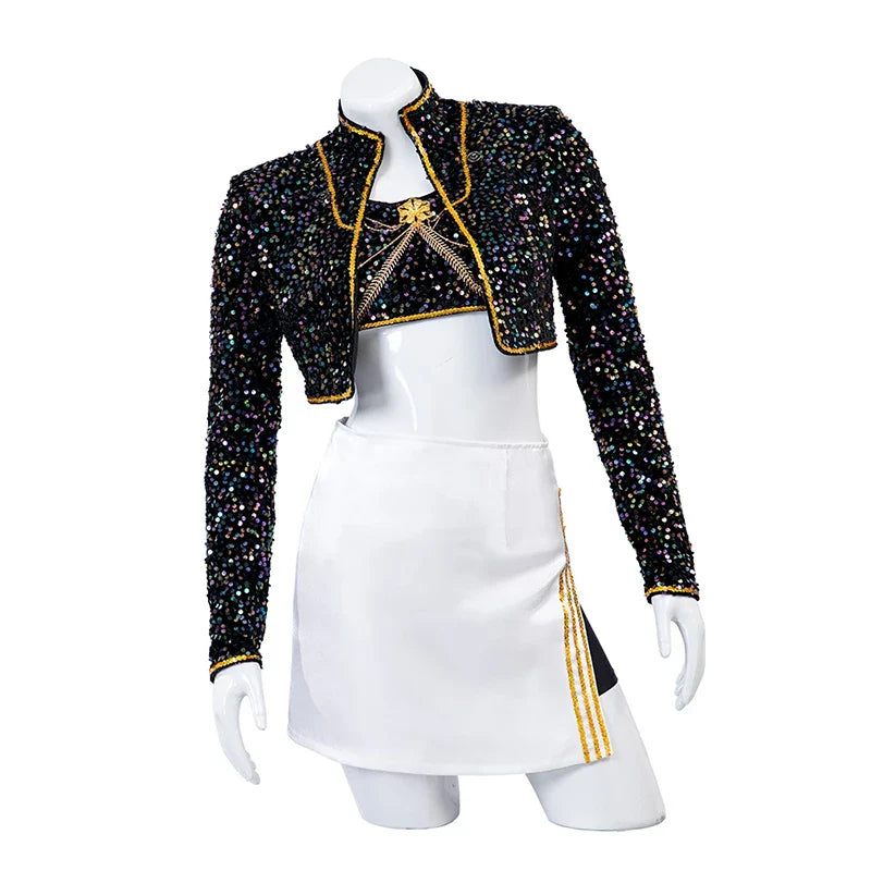 Mira Cosplay Costume Wig Shoes Black Coat Singing Suit Song-Promotion Costume Halloween Party Role Playing Outfit