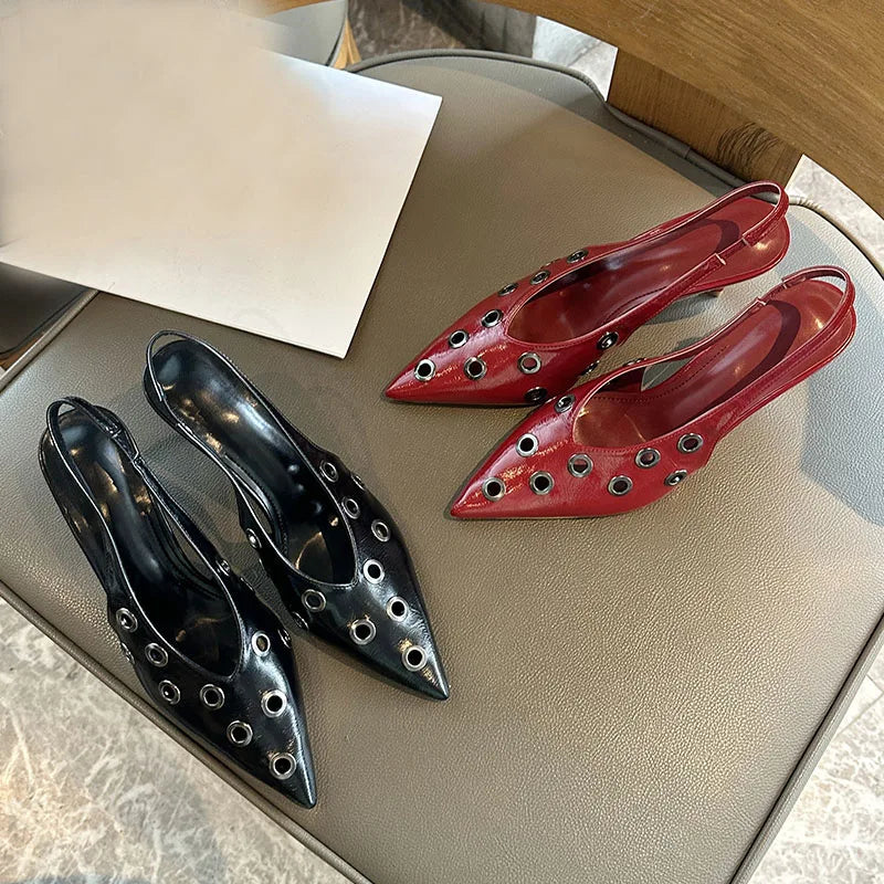 Big Size 43 Metal Heels Shoes In Pointed Toe Footwear Party Thin High Heels Shoes