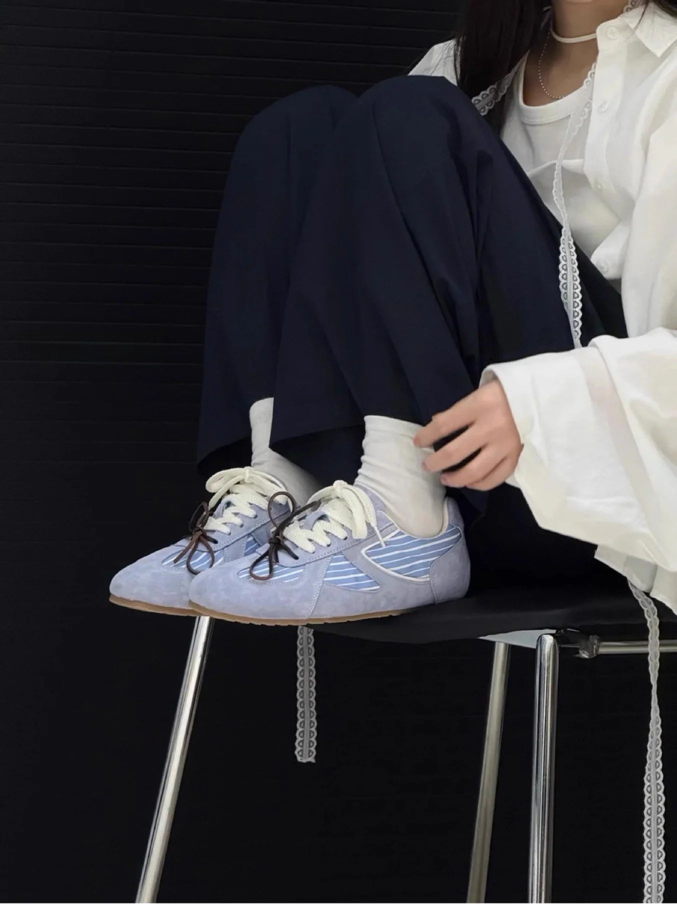 Retro Concise Round Toe Shoes Korean Hot Style Casual Comfortable Soft Sneakers Elegant Shoes