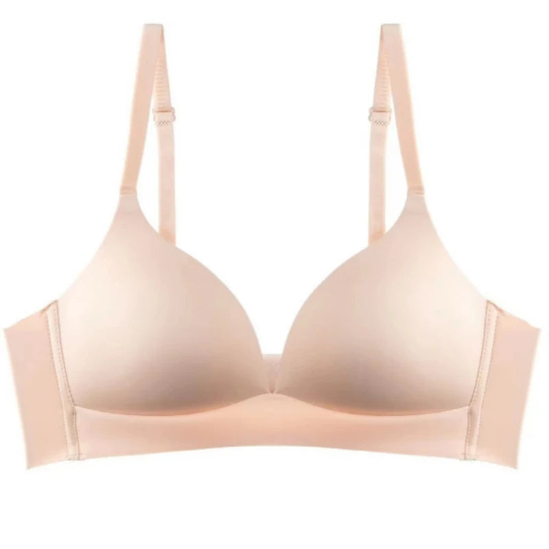 3Pcs Set Seamless Bras For Non-wire Glossy Underwear Push Up Bra Without Steel Ring 3/4 Cup Comfort Lingerie