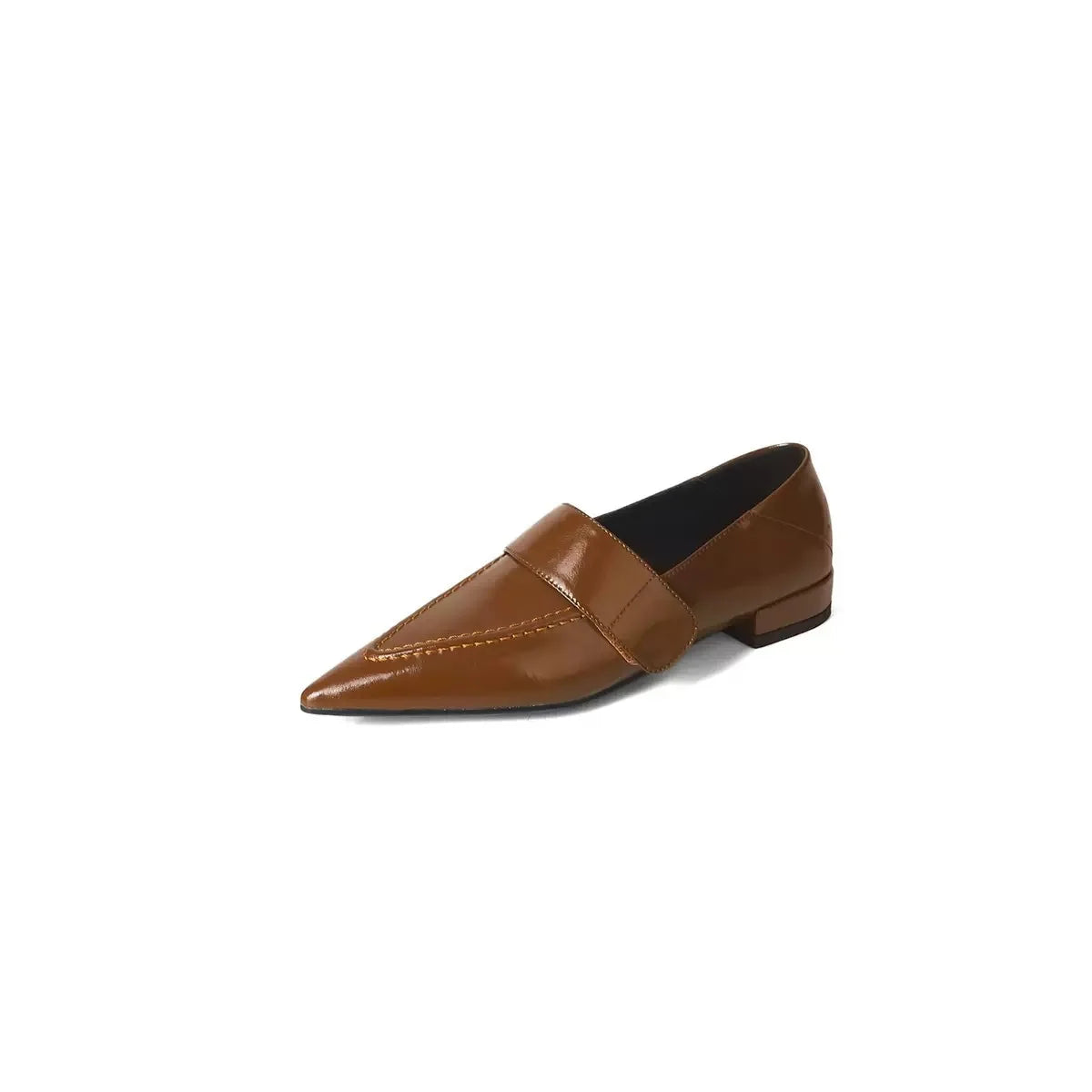 Retro Pointed Toe Flats Loafers Shoes Patent Leather Casual Walking Shoes Designer