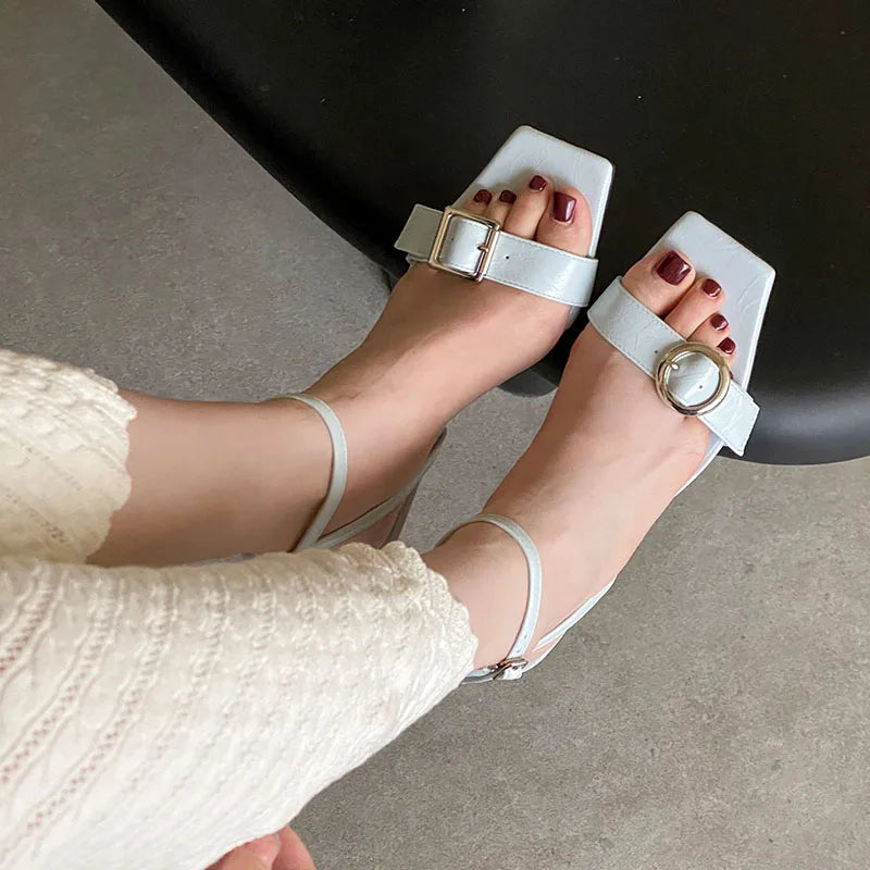 Ankle Strap High Heels Pumps Shoes In Shallow Footwear Party Thin Heels Shoes Sandals