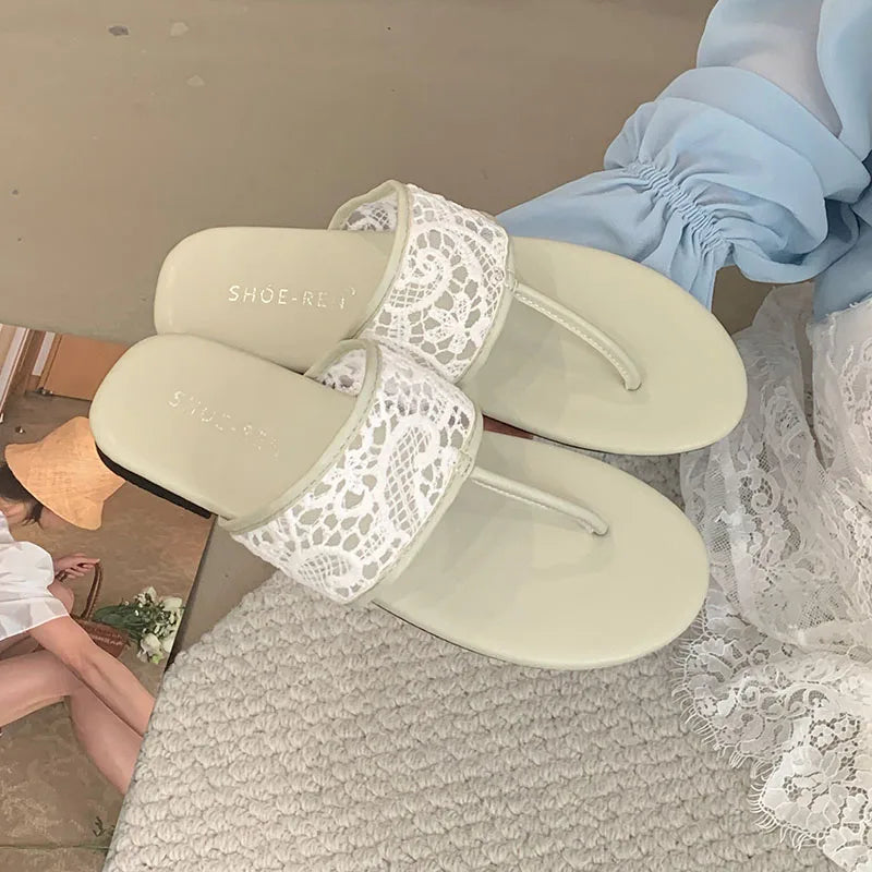 Beach Slides Round Toe Flats Slippers Shoes Flip flops Flats Sandals Shoes