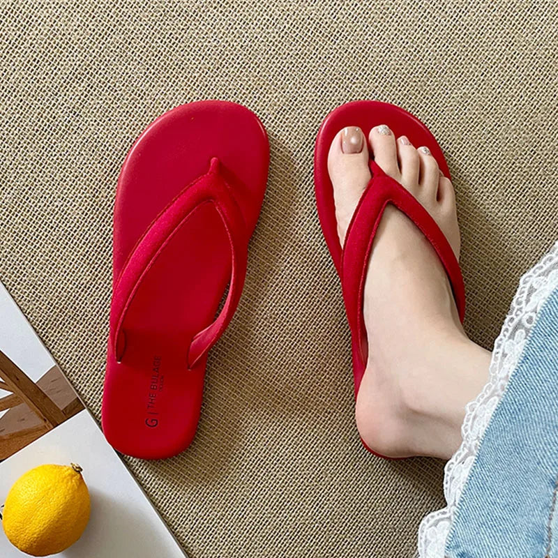 Candy Color Slipper Slip On Casual Flip Flop Shoes Soft Flat Heel Outdoor Beach Slide Woman