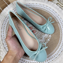 Round Toe Ballet Flats Spongy Bottom Hot Italian Shoes Patent Leather Classic Bow-Knot Dressing Slip-On 34 48 47