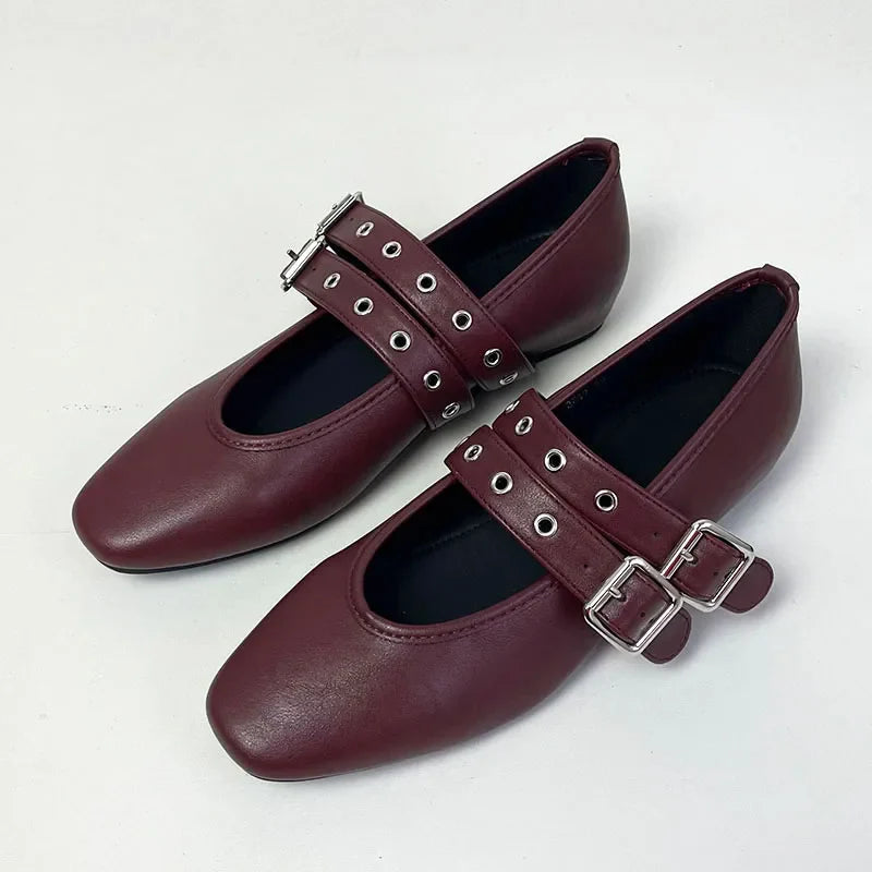 Buckle Strap Footwear Round Toe Flats With Dance Shoes Soft Shallow Ballet Flats Shoes