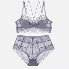 See Through Underwear Lace Lingerie Thin Bra Brief Set