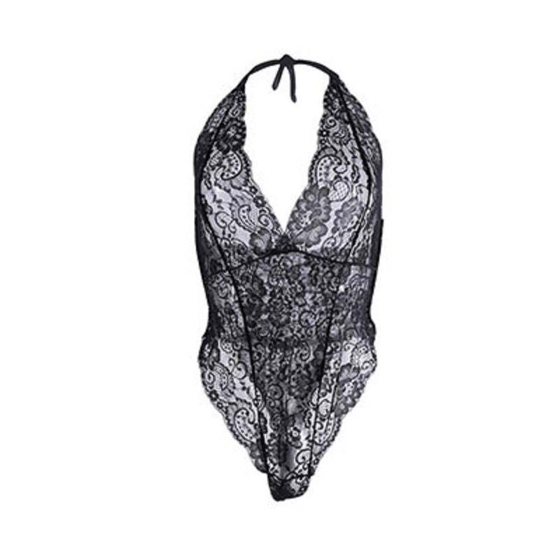 See-through Lace Mesh Lingerie Bodysuit
