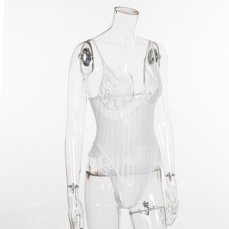 See-through Lace Mesh Lingerie Sleepwear
