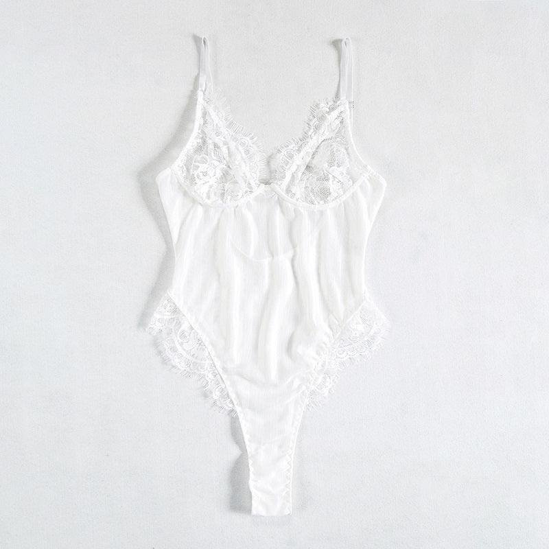 See-through Lace Mesh Lingerie Sleepwear