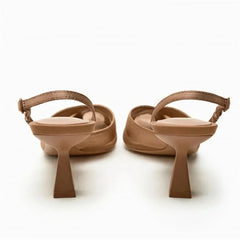 Cross Upper Pumps Slingbacks Point Head Spike Kitten Heels Sandals