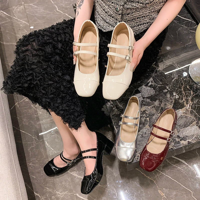 Lolita Mary Jane Shoes Causal Formal Versatile High Heel Shoes Wedding Party Elegant Dress Pumps