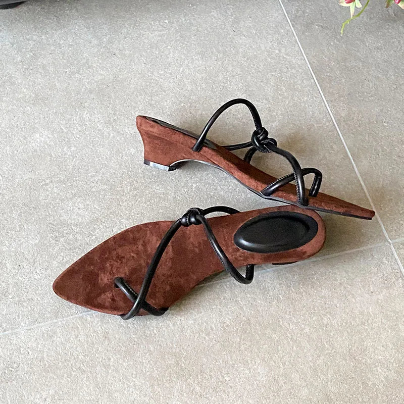 Pointed Toe Wedges Slippers Shallow Footwear Low Heel Slippers Shoes Flip flops Slides Sandals