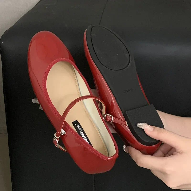 Footwear Shallow Flats With Shoes Round Toe Buckle Strap Flats Mary Janes Lolita Shoes
