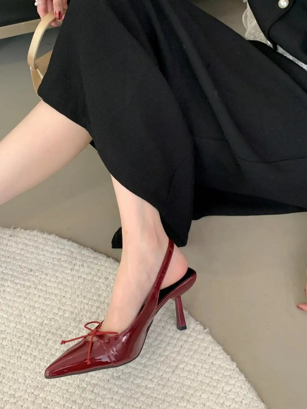 Sale Of Shoes Beige Heeled Sandals Black Pointed Comfort Girls Bow High Clear Low Fabric Casual P