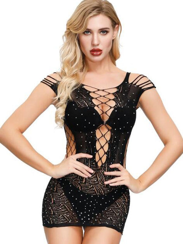 Chemise Cut Out Sheer Lingerie