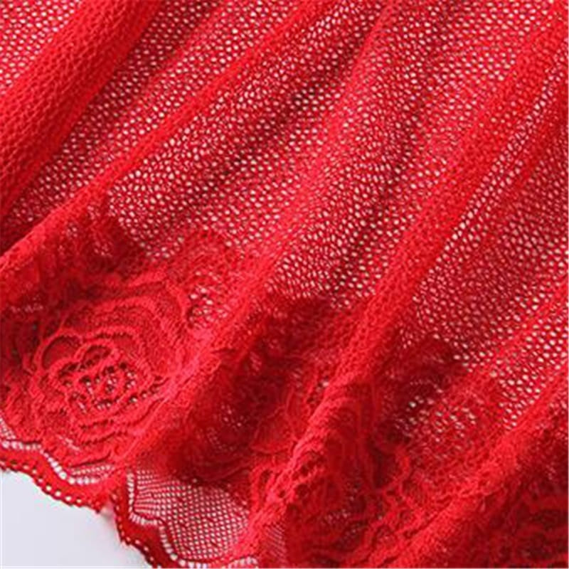 Deep V Mesh See-Through Short Sleeve Night Dresses