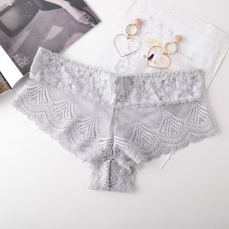 Embroidery Transparent Underwear Panties