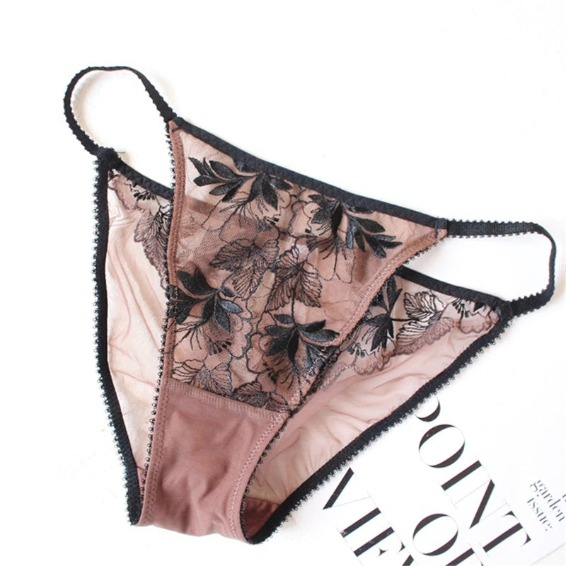 Embroidery Ultra-thin Underwear Bra Set