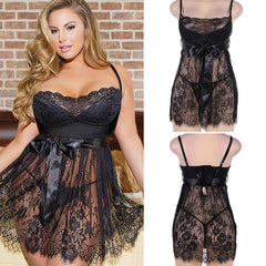 Erotic Lingerie Lace Sleepwear Dress Transparent Pijama Underwear Night Gown