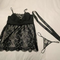 Erotic Lingerie Lace Sleepwear Dress Transparent Pijama Underwear Night Gown