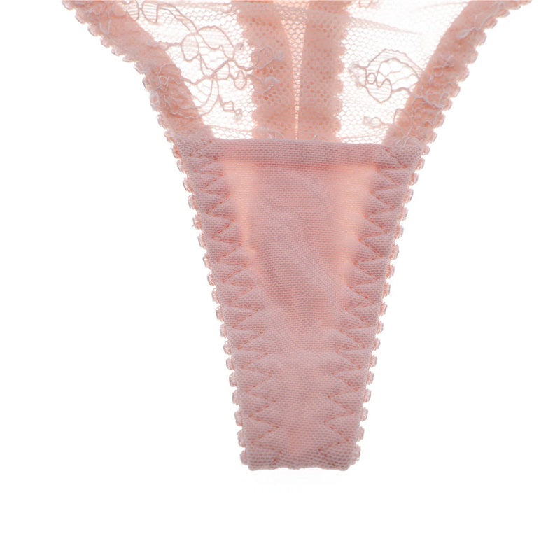 Floral Lace Low-Rise Thongs Panties