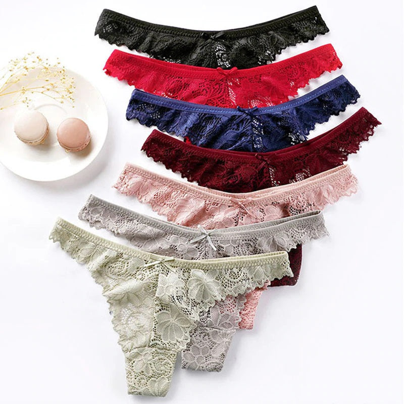 Hollow out Transparent Embroidery Panties