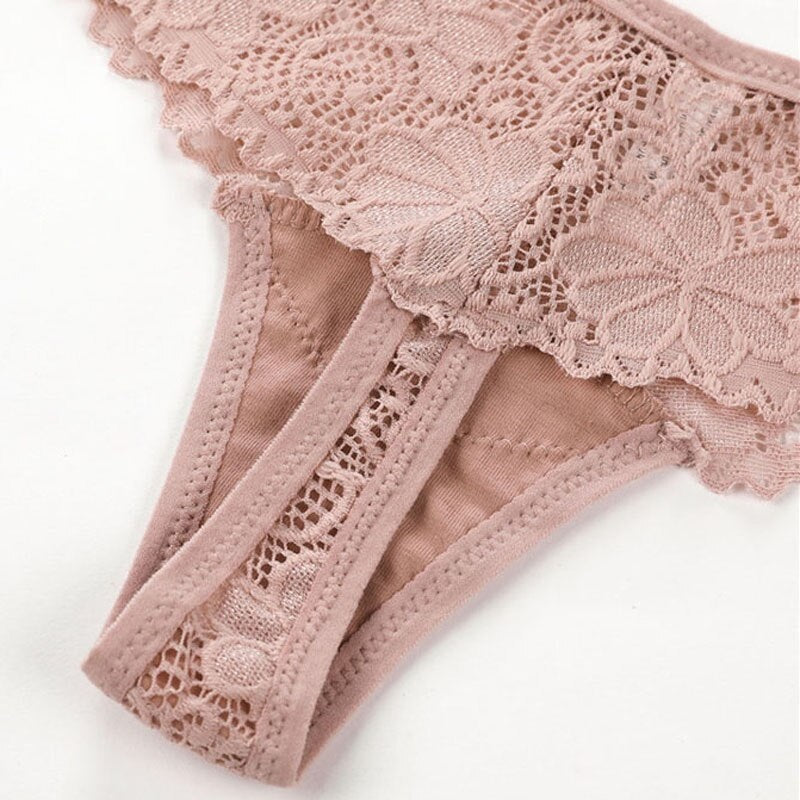 Hollow out Transparent Embroidery Panties