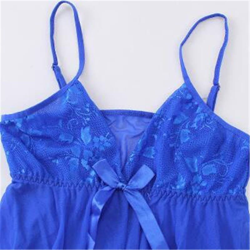 Lace Patchwork Mesh Strap Night Dress