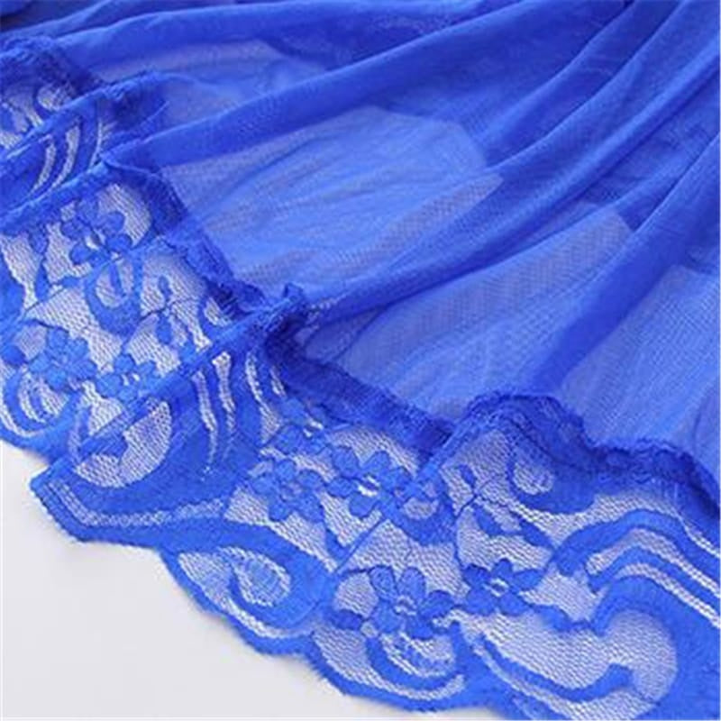 Lace Patchwork Mesh Strap Night Dress