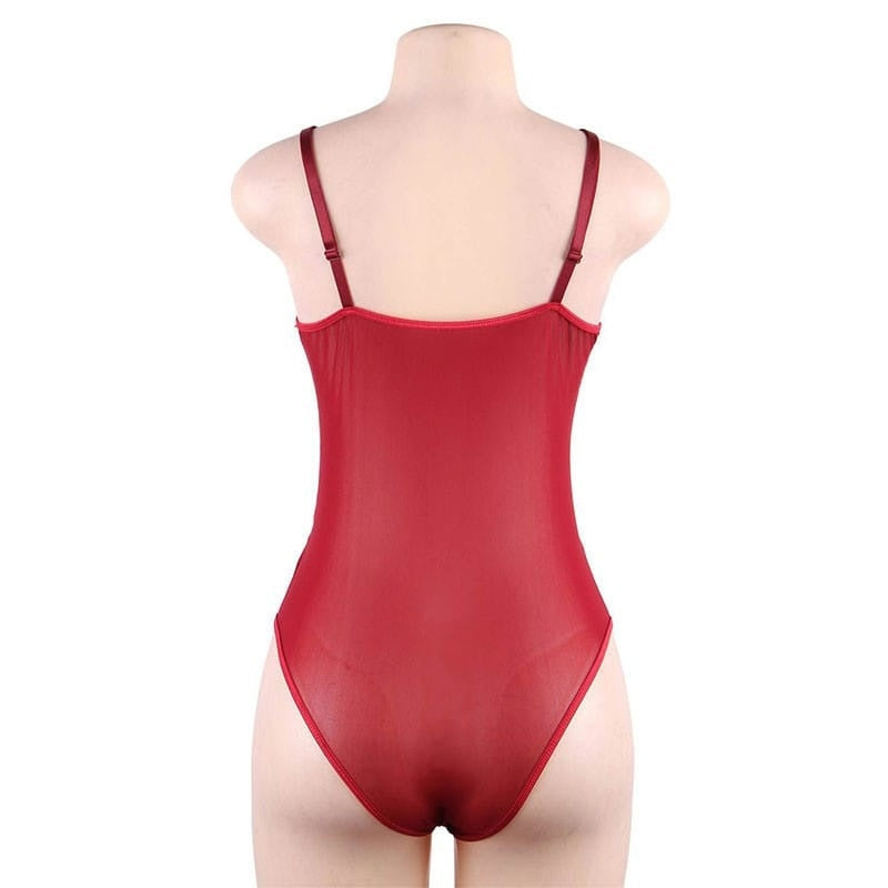 Lace Patchwork Solid Color Bodysuit