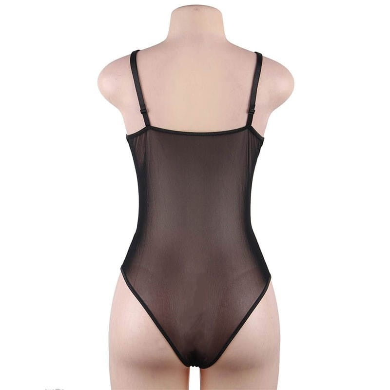 Lace Patchwork Solid Color Bodysuit