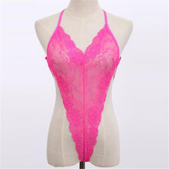 Lace See Through Backless Strap Night Dress