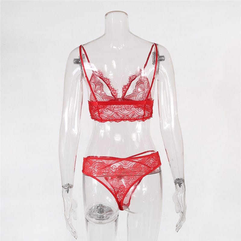 Lace See-through Hollow Out Ultrathin Sleep Set