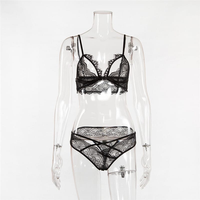 Lace See-through Hollow Out Ultrathin Sleep Set