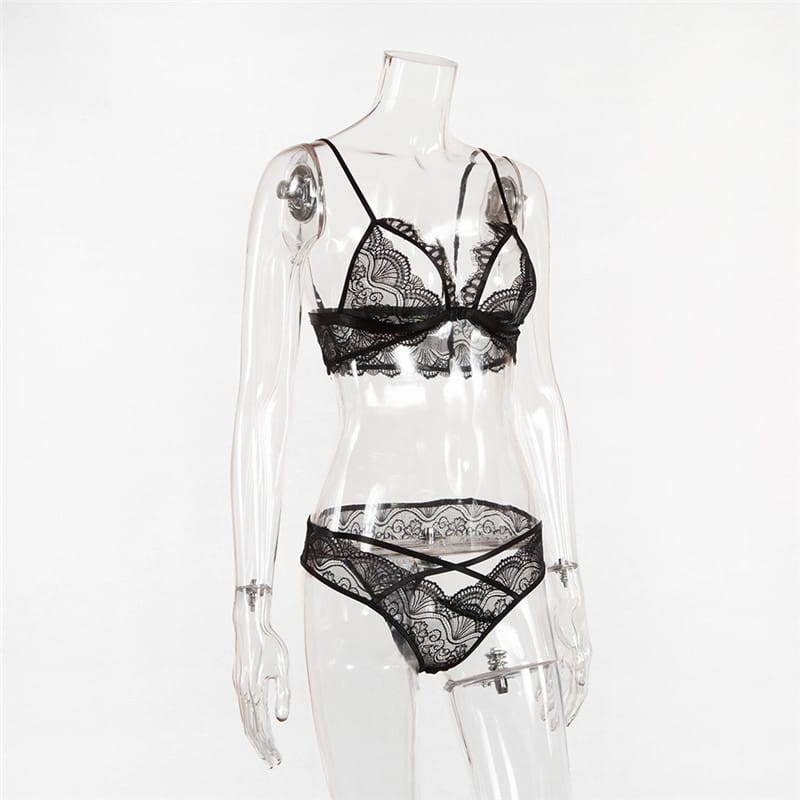 Lace See-through Hollow Out Ultrathin Sleep Set