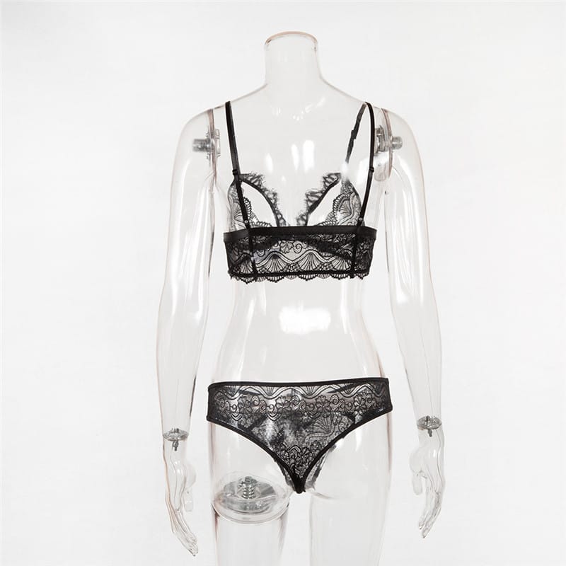 Lace See-through Hollow Out Ultrathin Sleep Set