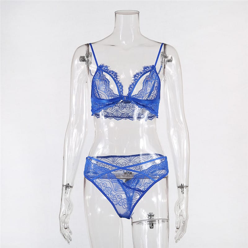 Lace See-through Hollow Out Ultrathin Sleep Set