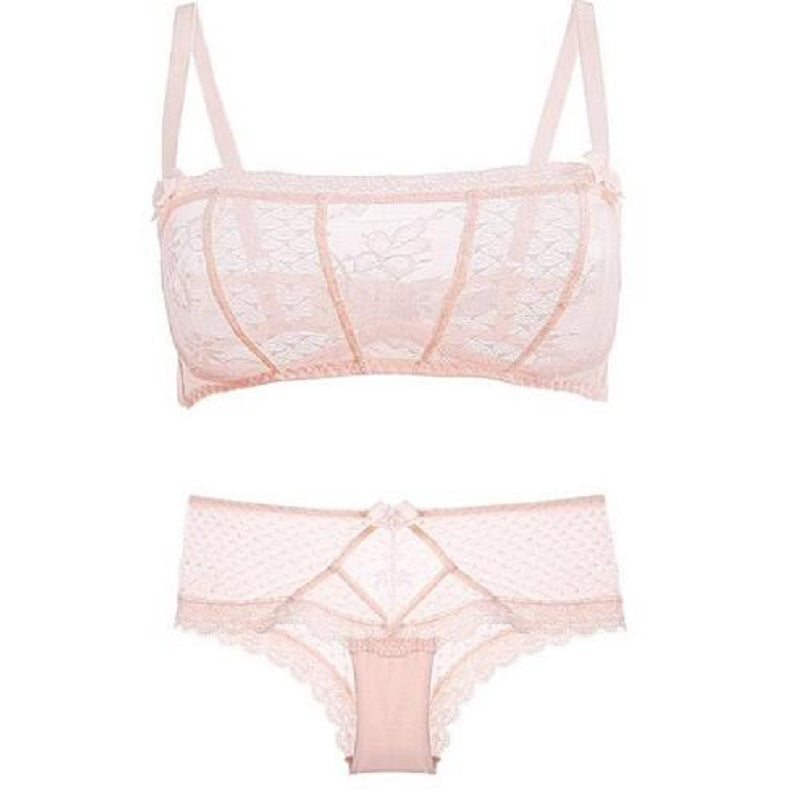 Lace Transparent Ultra-thin Underwear Bra set