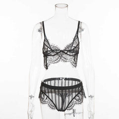 Lace Ultrathin Camis And Panties Sleepwear Set