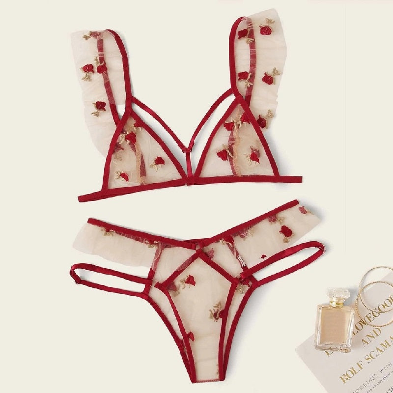 Lingerie Bra New Transparent Lace Underwear Flower Lace