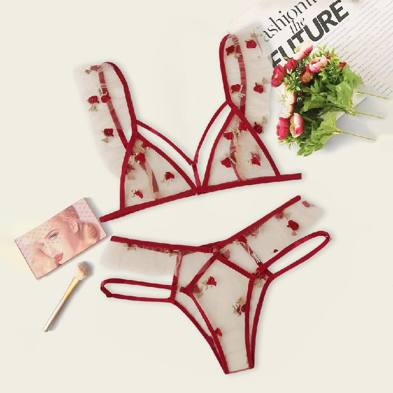 Lingerie Bra New Transparent Lace Underwear Flower Lace