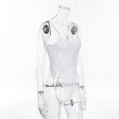 Low-cut Lace See-through Strap Sleep Bodysuit
