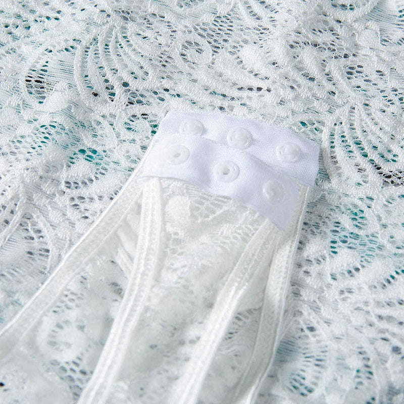Low-cut Lace See-through Strap Sleep Bodysuit